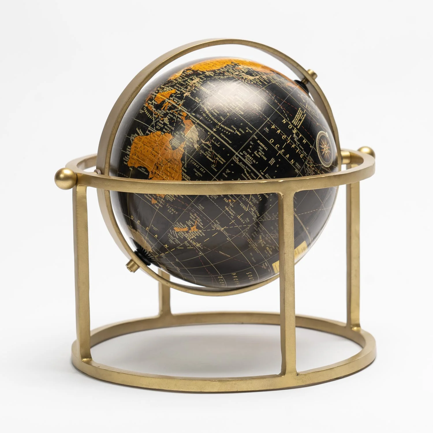 Amalfi Around The World Globe Black/Gold - Image 4