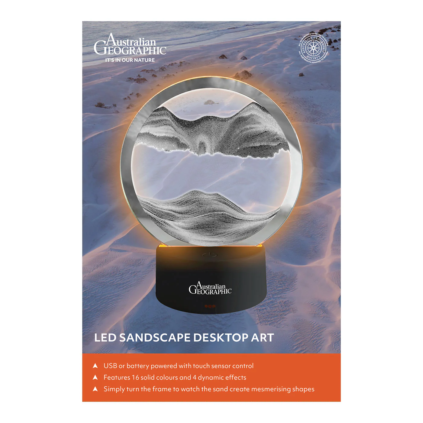 Australian Geographic LED Round Sandscape - Black - Image 2