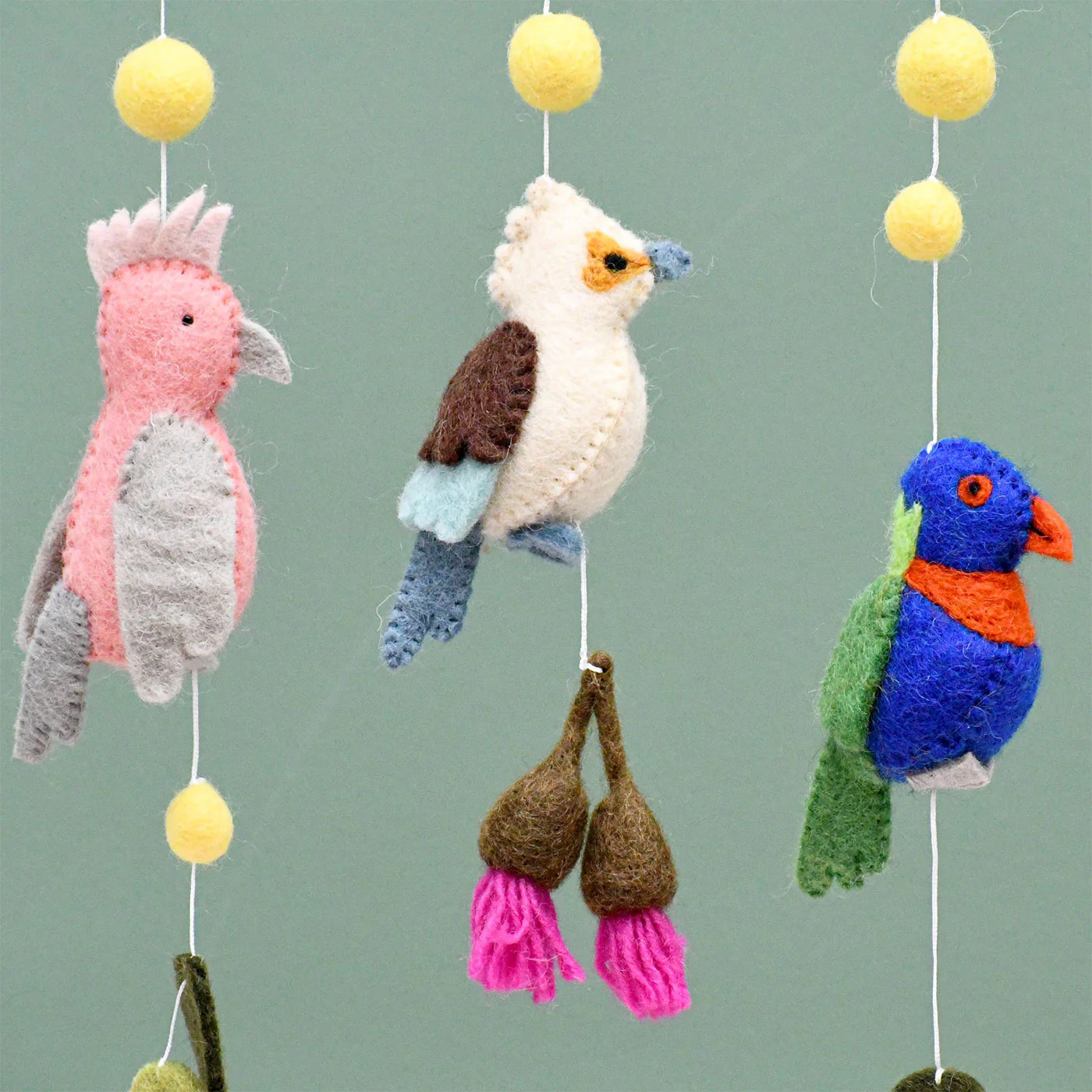 Baby Cot Mobile Hanging - Australian Birds - Image 3