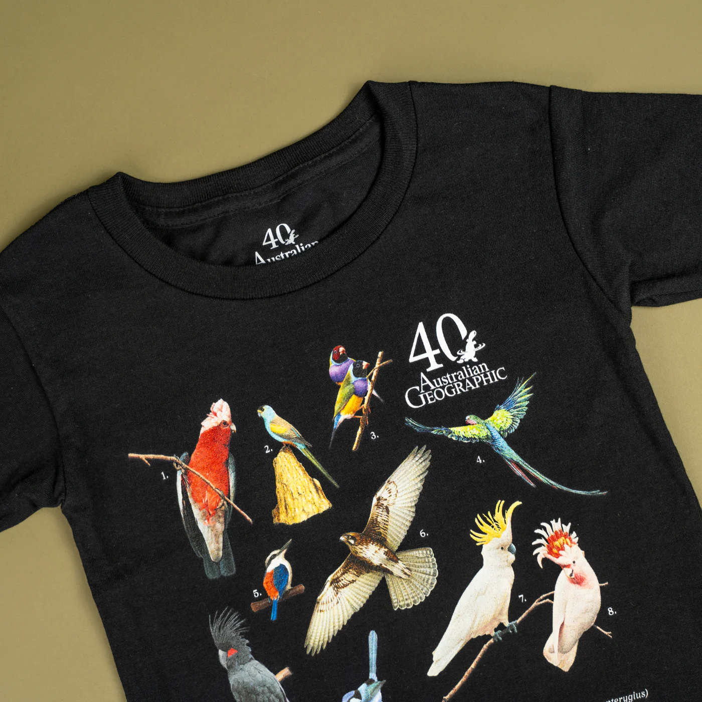 Birds of Australia Kids Black T-Shirt - Australian Geographic 40th Anniversary - Image 2