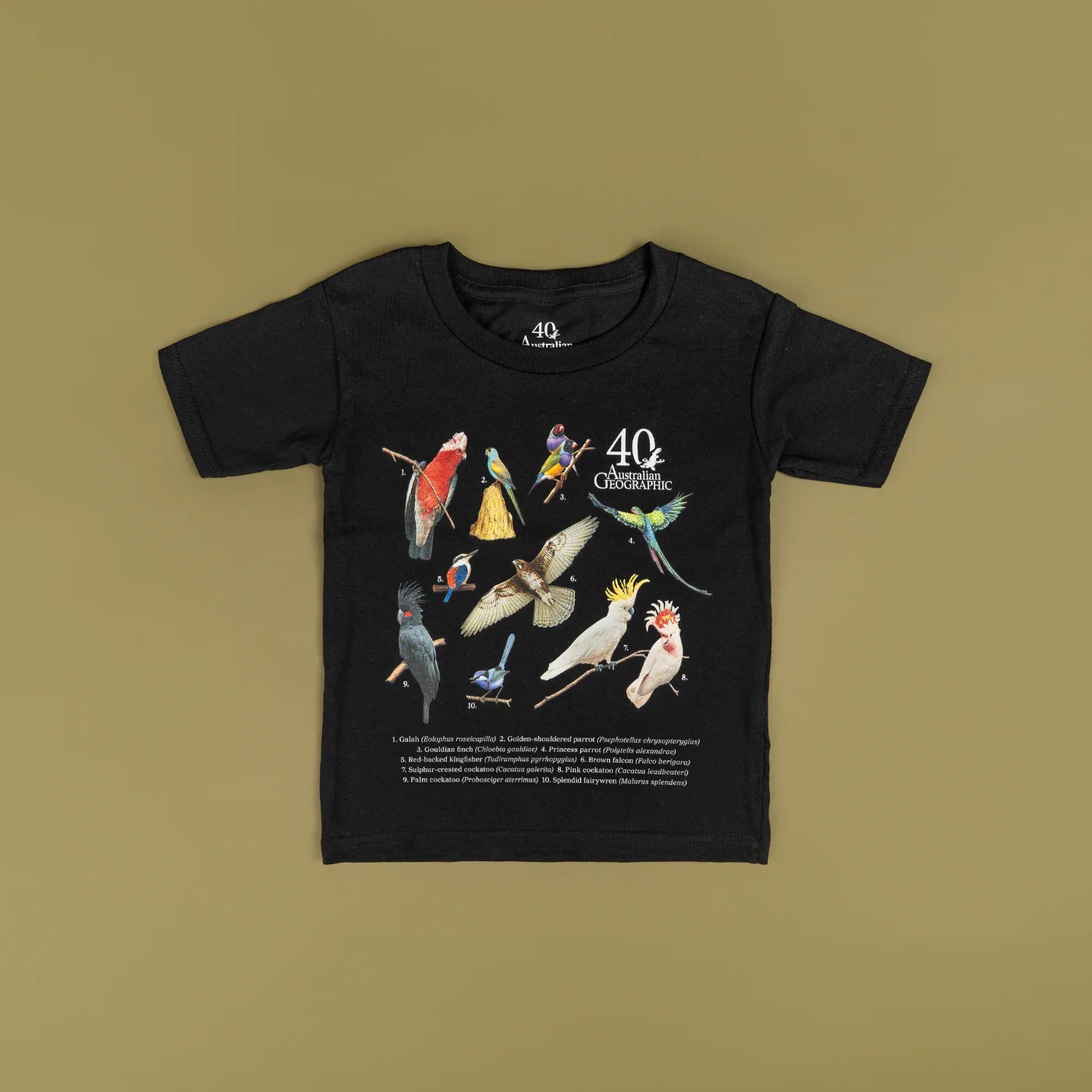 Birds of Australia Kids Black T-Shirt - Australian Geographic 40th Anniversary - Image 3