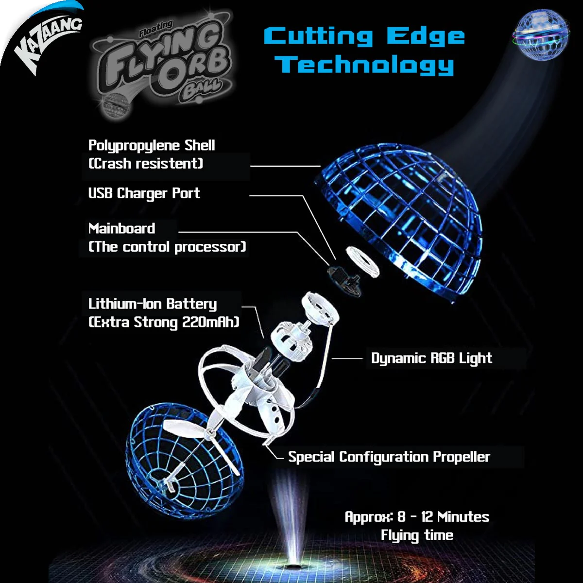 Kazaang Flying Orb Ball - Blue - Image 5