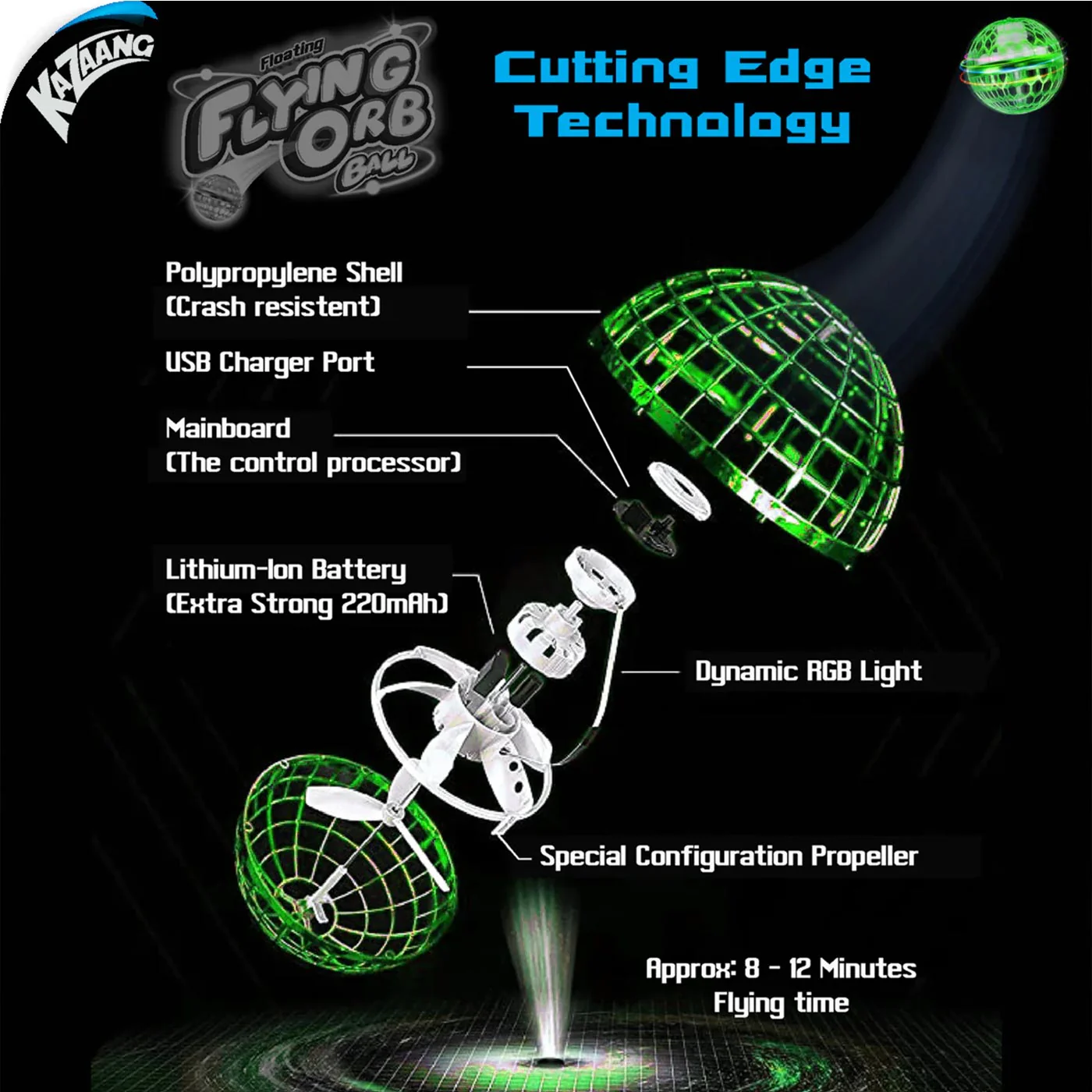 Kazaang Flying Orb Ball - Green - Image 4