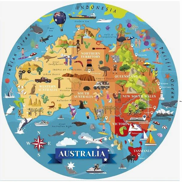 Sassi Travel, Learn and Explore - Puzzle and Book Set - Australia, 210 pcs - Image 2
