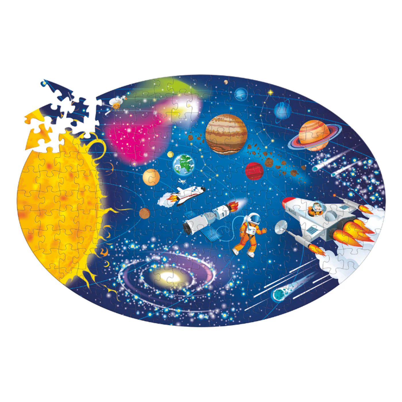 Sassi Travel, Learn and Explore - Puzzle and Book Set - Space, 205 pcs - Image 2