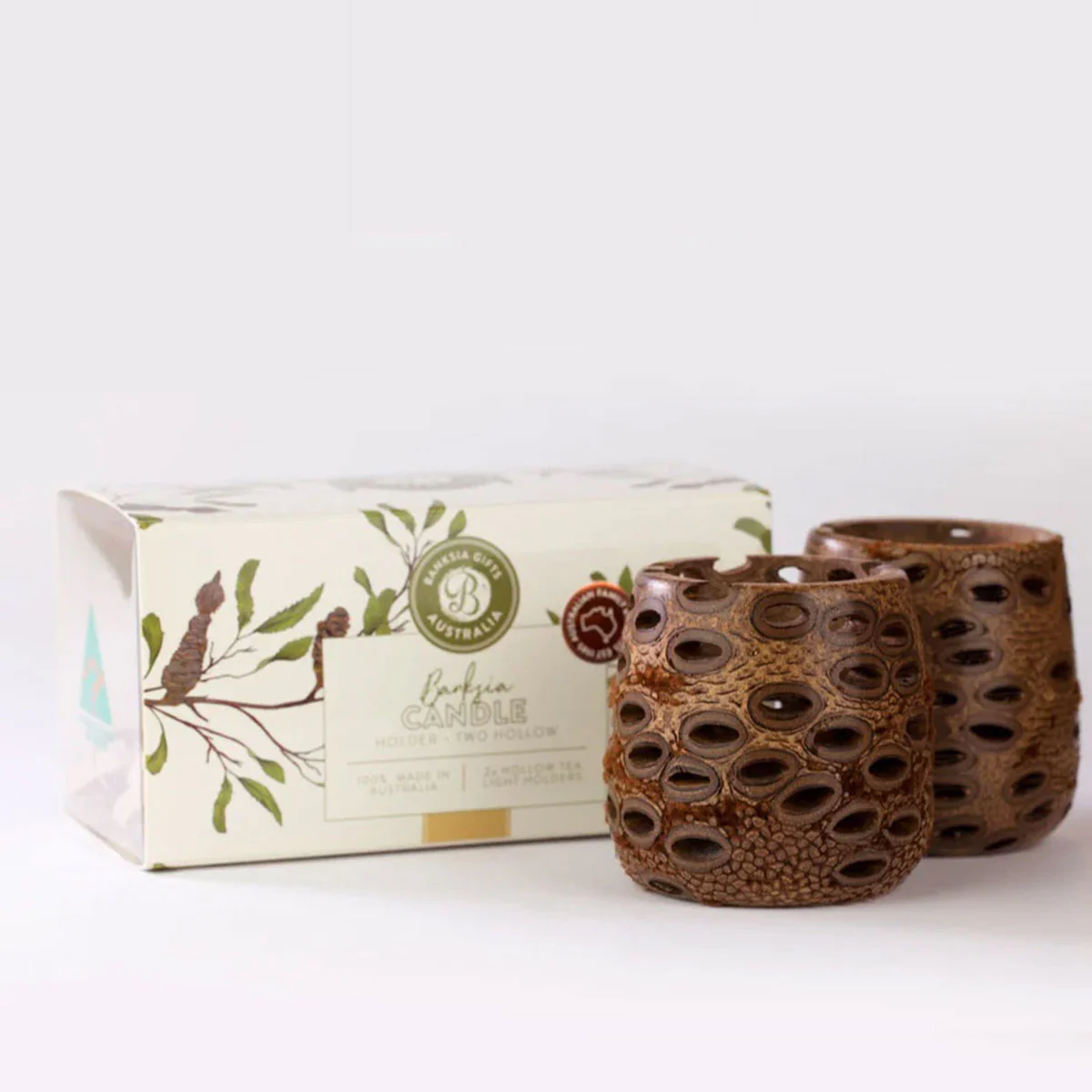 Set of Two Hollow Banksia Tea Lights - Image 2