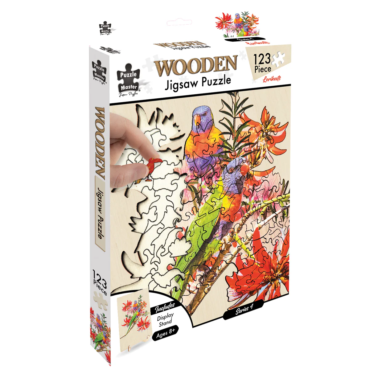 Shaped Wooden 123 Piece Jigsaw Puzzle - Lorikeets