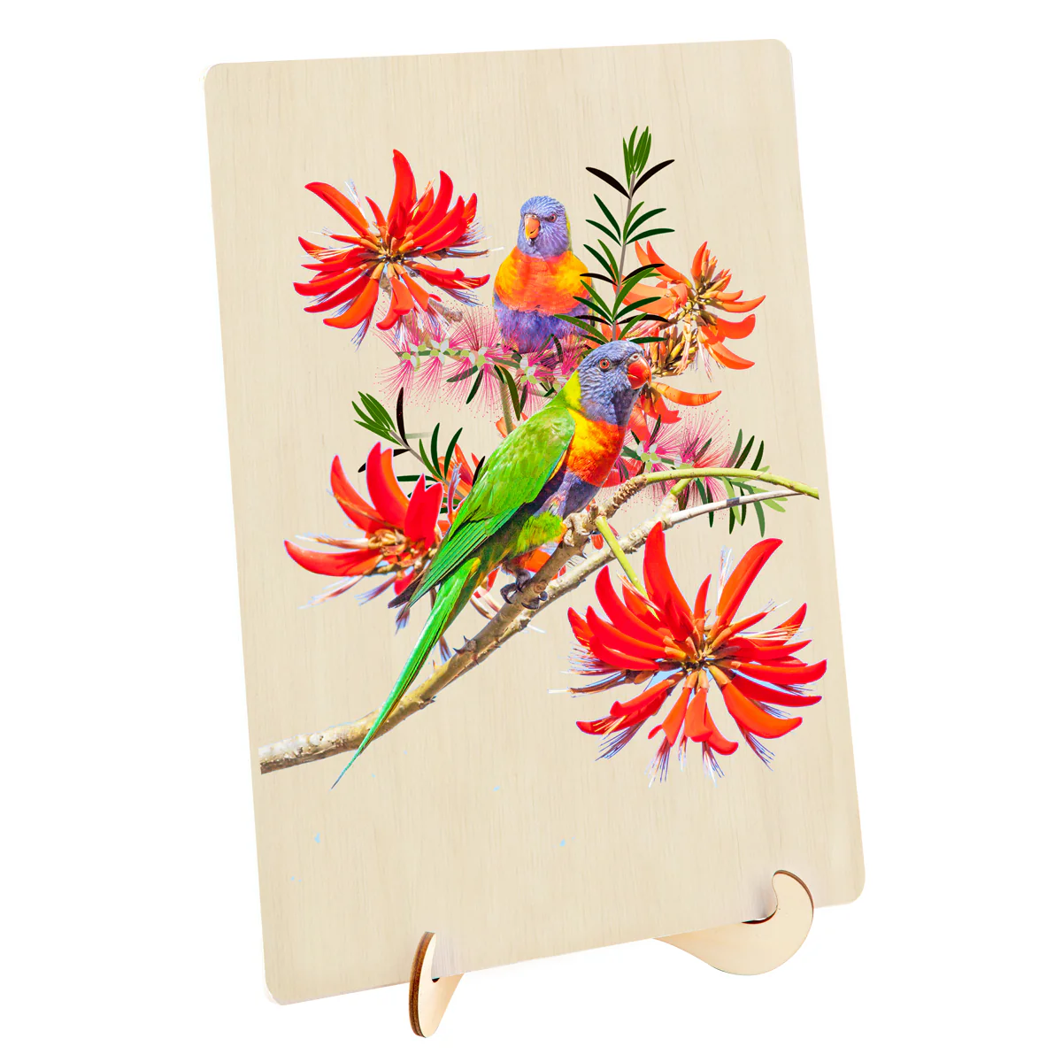 Shaped Wooden 123 Piece Jigsaw Puzzle - Lorikeets - Image 2